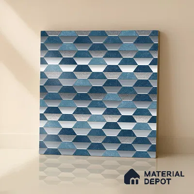 Geometric Wall & Floor Tile TL 07237 D Alpi 8002 GLM (Silver) 1 ft x 1 ft Ceramic Matte Finish - 9 mm  | 2 mm Spacer is Mandatory | Please Expect a Slight Variation of Pattern (Sample)